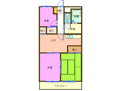 メゾン近藤(3DK/7階)の間取り写真