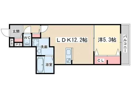 カーサブランシェ(1LDK/2階)の間取り写真