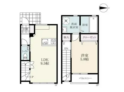 プレミアムアイランド立野(1LDK/1階)の間取り写真