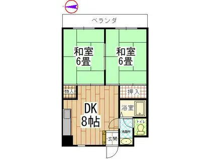 カーサ・デ・エスペランサ(2DK/4階)の間取り写真