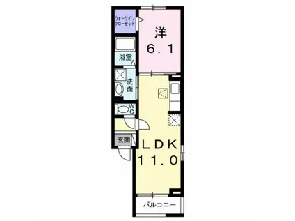 フェリシダ(1LDK/1階)の間取り写真