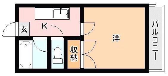 K1ビル(1K/3階)の間取り写真