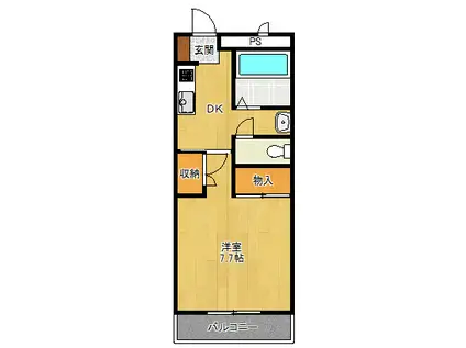 プレミアムレジデンス(1K/2階)の間取り写真