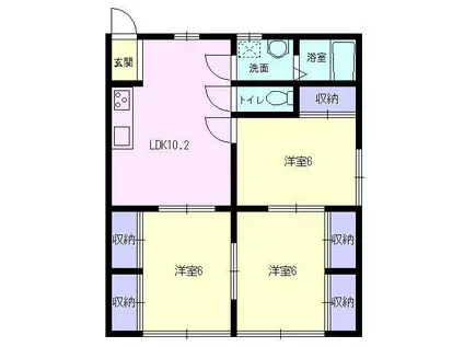 サンパレス桂(3LDK/2階)の間取り写真