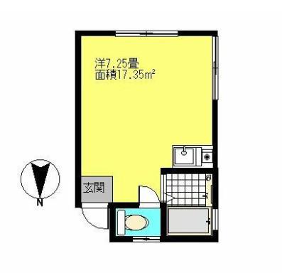 ミナトハイム(ワンルーム/2階)の間取り写真