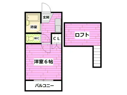 ユーハイム緑井A(1K/1階)の間取り写真