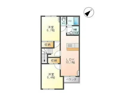 カンタービレ(2LDK/2階)の間取り写真