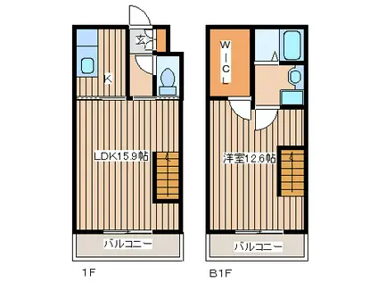 グランヒル台原II(1LDK/1階)の間取り写真