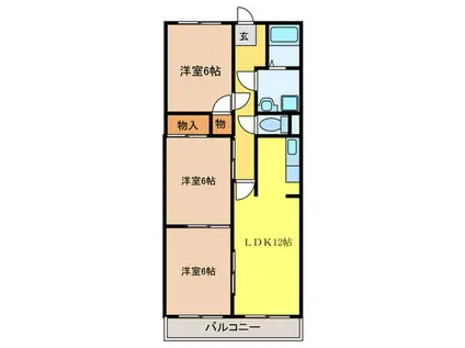 リヴェール郡(3LDK/3階)の間取り写真