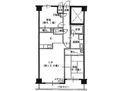 プロミネント藤岡(2LDK/2階)の間取り写真