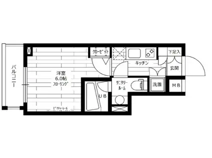 ステージファースト蒲田アジールコート(1K/2階)の間取り写真