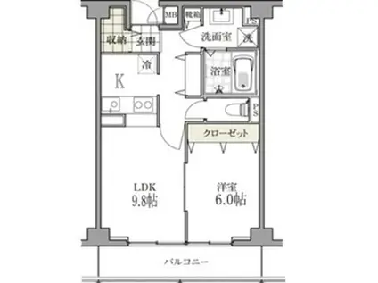 マンション白金台(1SLDK/3階)の間取り写真