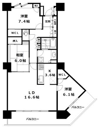 シティタワー品川(3LDK/39階)の間取り写真