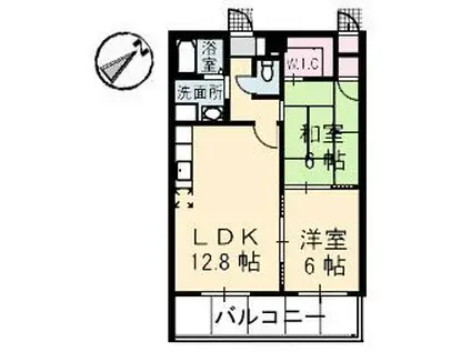 セントヴィラ庚午中(2LDK/1階)の間取り写真