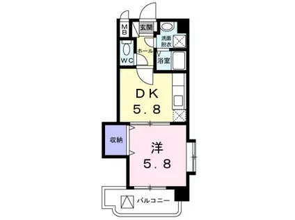 ラフィネT.M.I(1DK/4階)の間取り写真