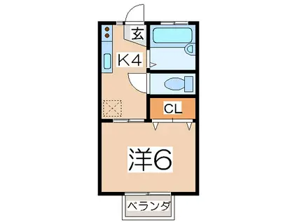 アルファトーレ(1K/2階)の間取り写真