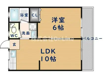 ノーヴァーハイツA棟(1LDK/1階)の間取り写真