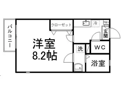 リファイン小田原(1K/2階)の間取り写真
