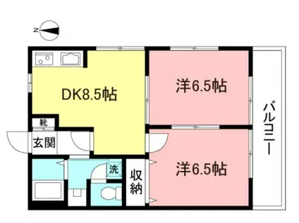 コープみのり(2DK/2階)の間取り写真