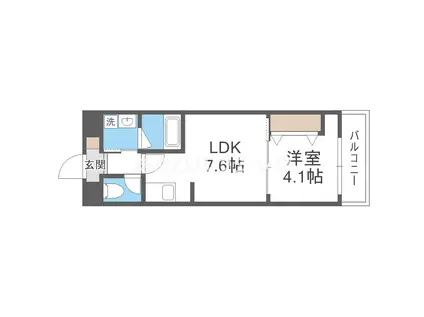 マイロード新森(1LDK/6階)の間取り写真