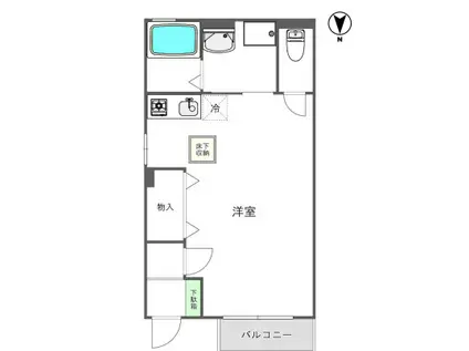 HOUSE-M(ワンルーム/1階)の間取り写真