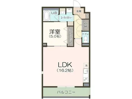 LA PRIMAVERA(1LDK/3階)の間取り写真