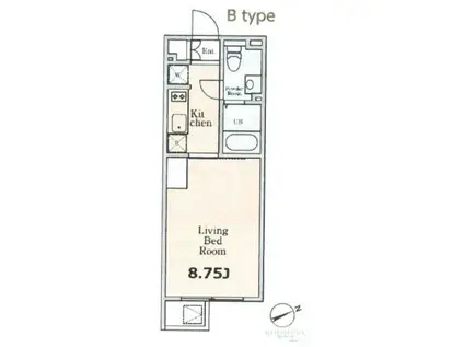 ALERO高田馬場TERRACE(1K/2階)の間取り写真