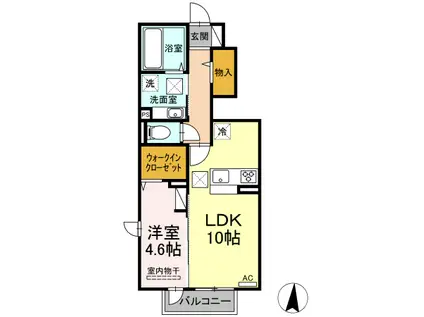 フェリーチェエム(1LDK/1階)の間取り写真