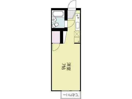 カーサベルデB(1K/1階)の間取り写真