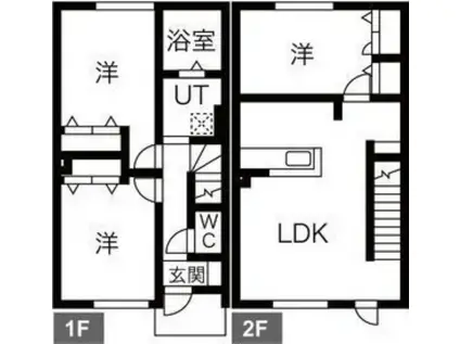 ドミール(3LDK/1階)の間取り写真