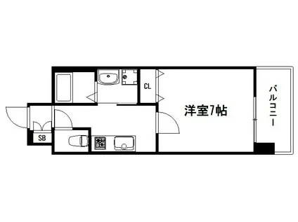 ベラジオ雅び京都西院II(1K/7階)の間取り写真