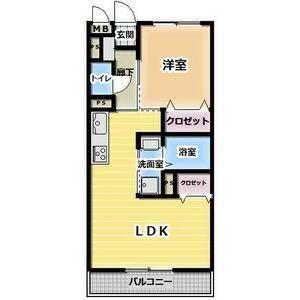 BASE(1LDK/1階)の間取り写真