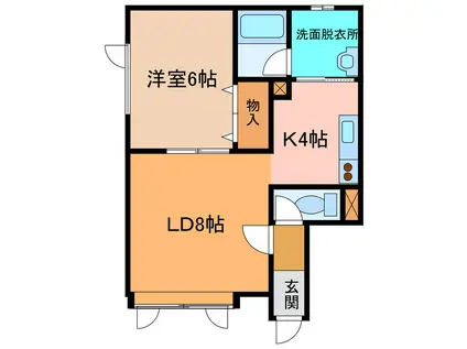 マーガレットIII(1LDK/2階)の間取り写真