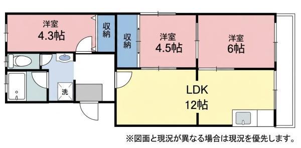 アクシスKAWASE(3LDK/3階)の間取り写真