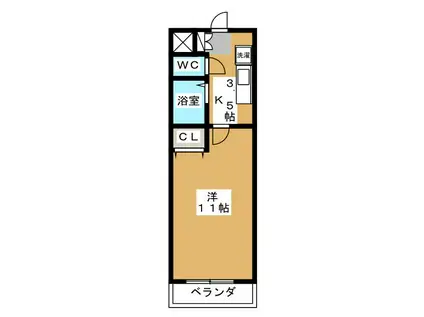 ユーレジデンス南柏(1K/2階)の間取り写真