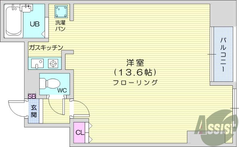MIKビル春日町(1K/5階)の間取り写真