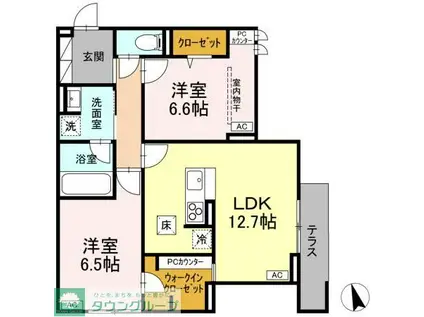 D-RESIDENCE府中西府町(2LDK/1階)の間取り写真