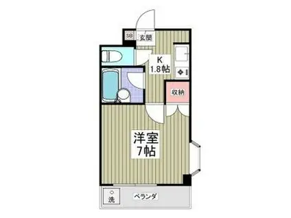 DAIKAN(1K/2階)の間取り写真