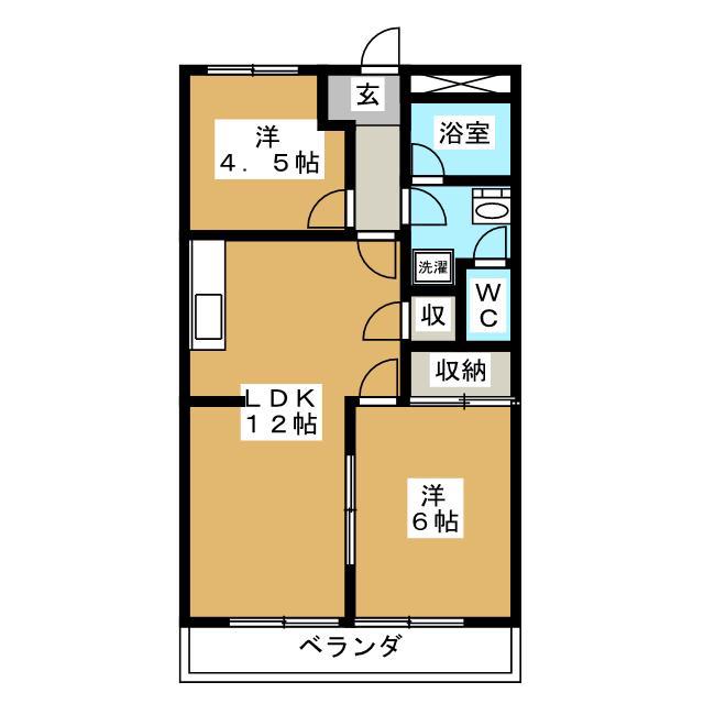 エクセレンスリブ(2LDK/2階)の間取り写真