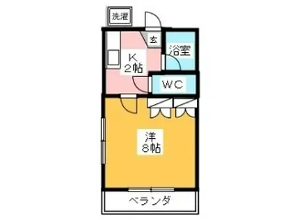 ホワイトハイツ(1K/1階)の間取り写真