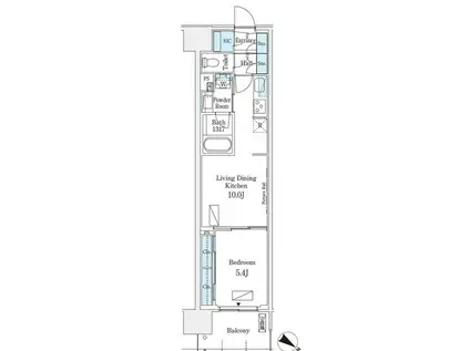 ロイヤルパークス有明(1LDK/8階)の間取り写真