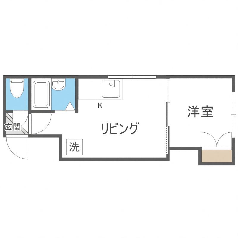 クリエイトS197A棟(1DK/3階)の間取り写真