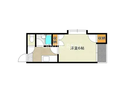 スカイハイツ井尻(1K/2階)の間取り写真