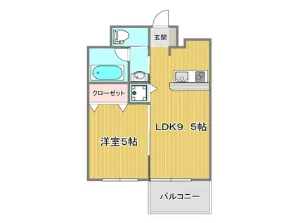 VINCENTE船場(1LDK/7階)の間取り写真