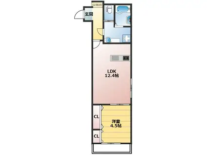 ORION小豆沢(1LDK/1階)の間取り写真