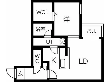 ブルースター平岸(1LDK/3階)の間取り写真