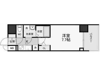 S-RESIDENCE江坂LIBLE(1K/11階)の間取り写真