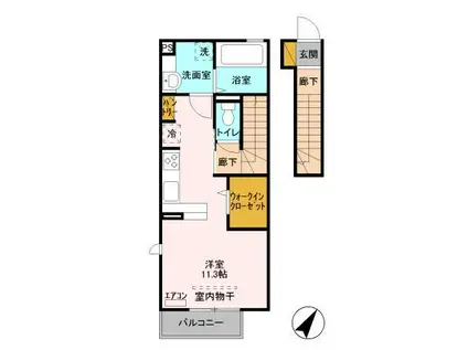 カーサナラハ CASANARAHA(ワンルーム/2階)の間取り写真