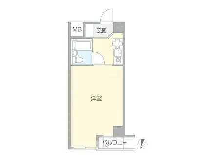 ダイアパレス千歳第2(1K/2階)の間取り写真