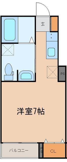 ソレイユ柏木(1K/1階)の間取り写真